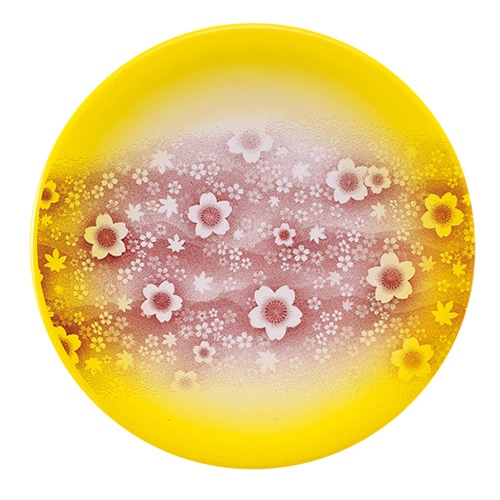 福井クラフト 耐熱φ150寿司皿 黄ぼかし花星座 13000116 1個（ご注文単位1個）【直送品】