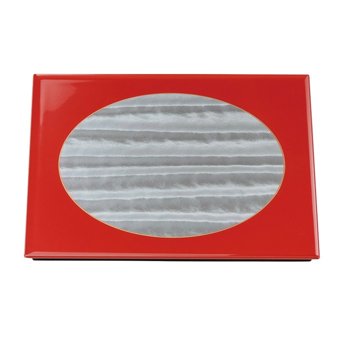 福井クラフト 前菜盆　尺0　角新フラットプレート 朱銀雲海 17413310 1枚（ご注文単位1枚）【直送品】