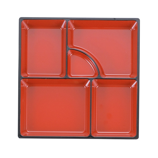 福井クラフト 8.5寸松花堂用　幕の内仕切 朱天黒 21004455 1個（ご注文単位1個）【直送品】