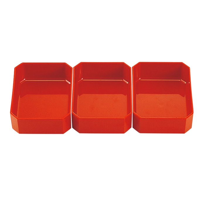 福井クラフト 源氏メンパ弁当用隅切鉢 3個組 内外朱 23213250 1個(ご注文単位1個)【直送品】