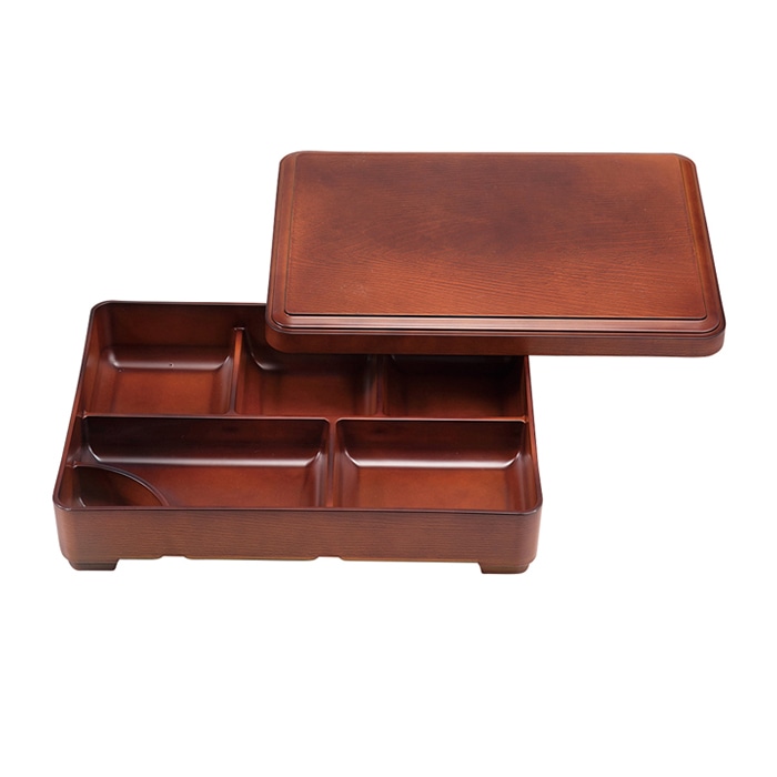 福井クラフト 尺0寸隅丸松花堂 蓋親 固定仕切 ブラウン 内ブラウン 23213330 1個(ご注文単位1個)【直送品】