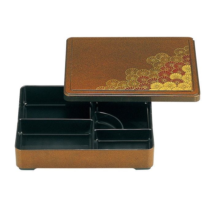 福井クラフト 9寸戦国弁当 蓋親 固定仕切 野菊 内黒 23213440 1個(ご注文単位1個)【直送品】