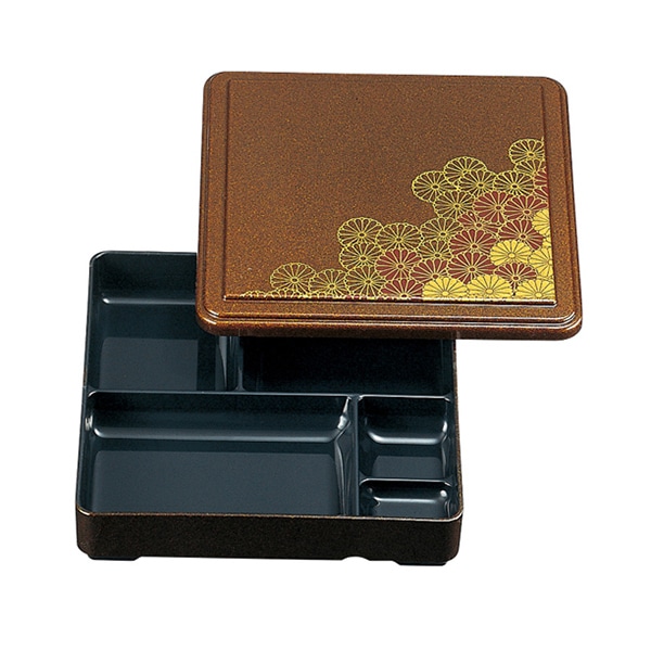 福井クラフト 7寸角福来弁当 蓋親 固定仕切 野菊 内黒 23213650 1個(ご注文単位1個)【直送品】
