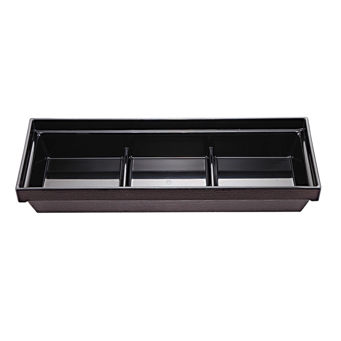 福井クラフト 耐熱ダイヤ三ッ切箱 固定仕切 親 新溜内黒 23213770 1個(ご注文単位1個)【直送品】