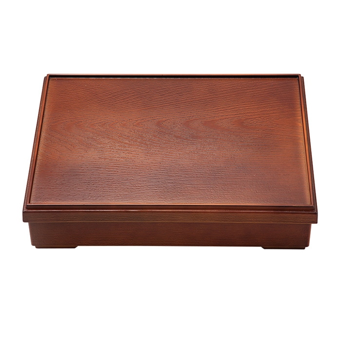 福井クラフト 9寸木目松花堂 蓋親 ブラウン 内黒 23214810 1個(ご注文単位1個)【直送品】