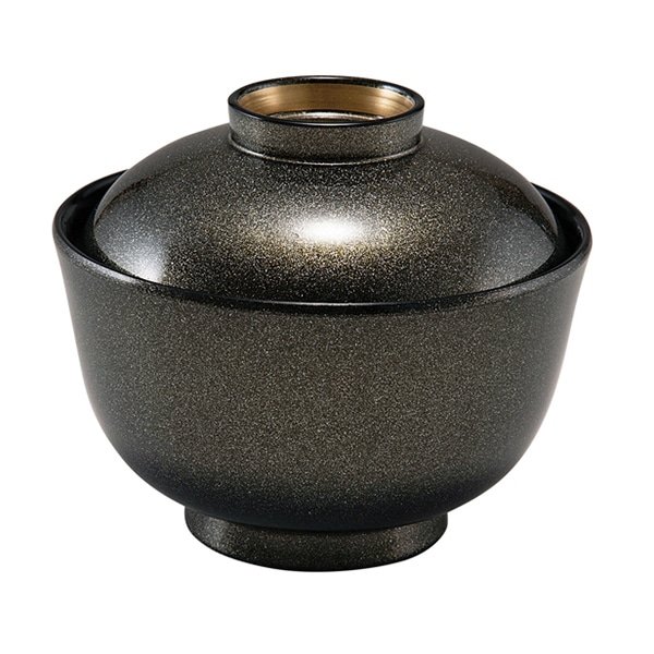 福井クラフト 耐熱小吸椀　3.5寸　千鳥椀　蓋親セット 利休パール高台内金　内黒 33710460 1個（ご注文単位1個）【直送品】