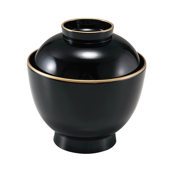 福井クラフト 耐熱小吸椀　3.2寸　玉子椀　蓋親セット 黒天金　内黒 33710470 1個（ご注文単位1個）【直送品】