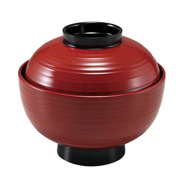 福井クラフト 耐熱吸物椀　4寸　乱吸物椀　蓋親セット 朱ツバ　内黒 33710690 1個（ご注文単位1個）【直送品】