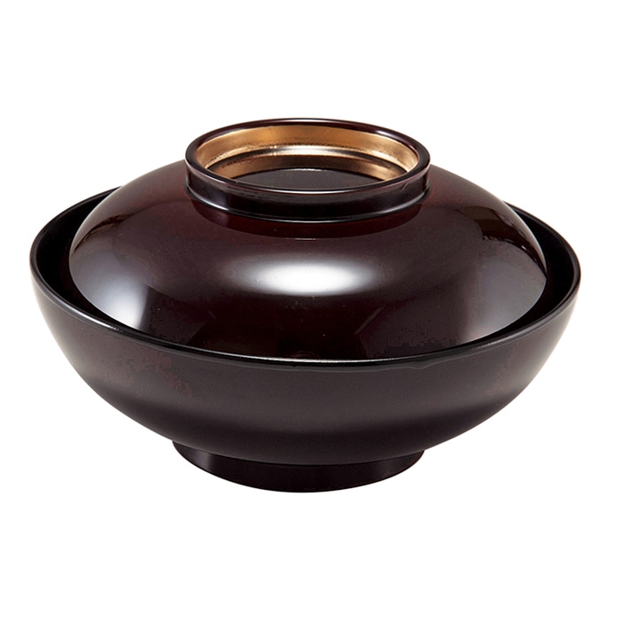 福井クラフト 仙才煮物椀 4.5寸 蓋親セット 溜高台内金 内黒 33710930 1個(ご注文単位1個)【直送品】