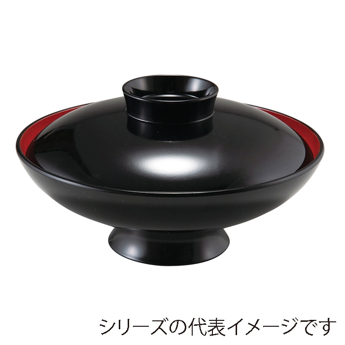 福井クラフト 耐熱雑煮椀　7寸　小槌椀　蓋親セット 黒　内朱 33710960 1個（ご注文単位1個）【直送品】