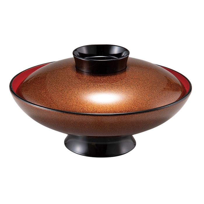 福井クラフト 雑煮椀　6寸　小槌椀　蓋親セット 梨地ツバ黒　内朱 33710990 1個（ご注文単位1個）【直送品】