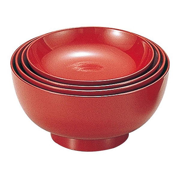 福井クラフト 八十椀 四ツ椀 飯椀・汁椀 蓋親セット 朱2度塗 35051110 1個(ご注文単位1個)【直送品】
