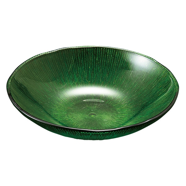 福井クラフト 盛皿　トライタン　スコールカット浅鉢　21.3cm グリーンパール 40421900 1個（ご注文単位1個）【直送品】