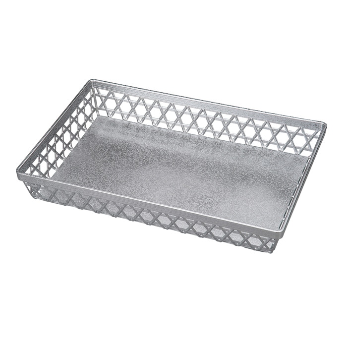 福井クラフト 盛込かご　尺3長角盛篭　本体 内外シルバータタキ 41320210 1個（ご注文単位1個）【直送品】