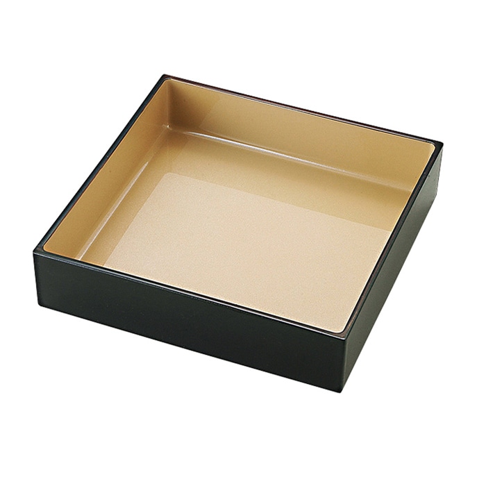 福井クラフト 玉手重用　4／6仕切　正角箱 銀天べっ甲　外黒 41320440 1個（ご注文単位1個）【直送品】