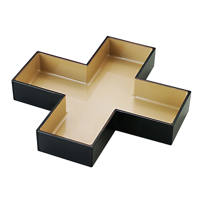 福井クラフト 十字箱仕切　玉手重用 銀天べっ甲　外黒 41320480 1個（ご注文単位1個）【直送品】