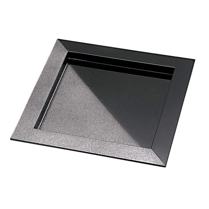 福井クラフト 前菜盛皿　7.5寸つば付き正角皿 黒／銀塗り分け 41321110 1個（ご注文単位1個）【直送品】