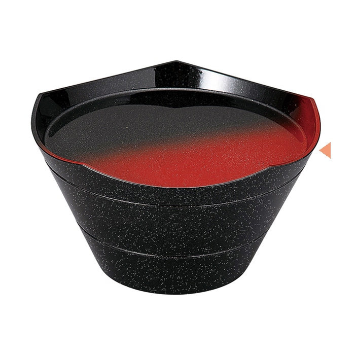 福井クラフト 8寸王冠前菜盆 黒朱ぼかしSL　裏黒パール 41322015 1個（ご注文単位1個）【直送品】