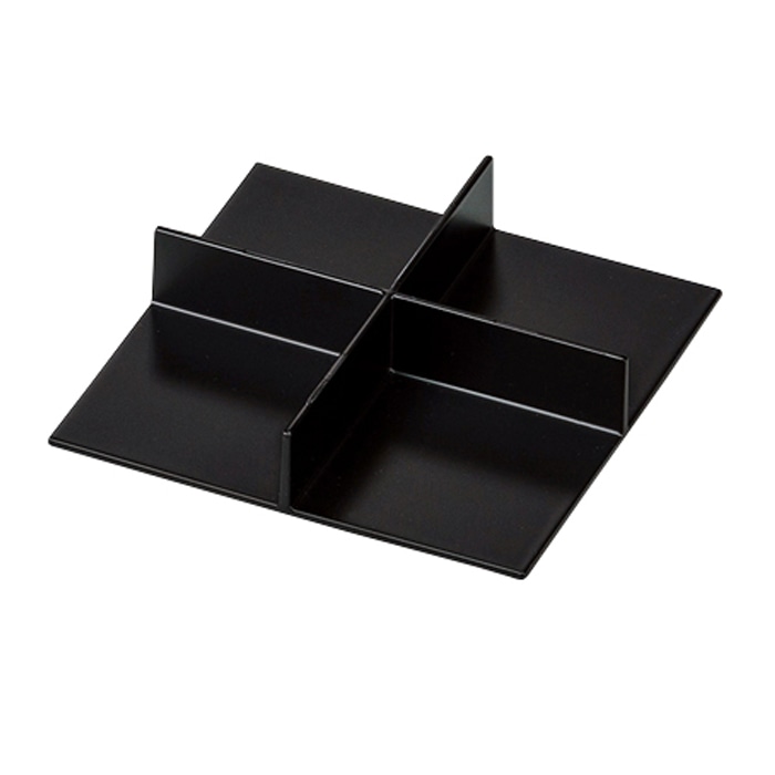 福井クラフト マルチプレート　底板付　十字仕切 黒艶消し 41322160 1個（ご注文単位1個）【直送品】