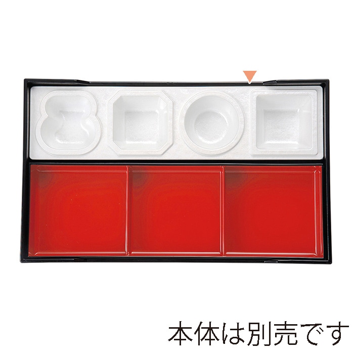 福井クラフト 尺3寸気比布目松花堂用　四陶仕切 ホワイトアクアSCクリヤー 41322713 1個（ご注文単位1個）【直送品】