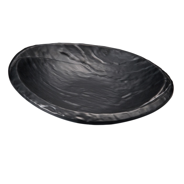 福井クラフト メラミン皿　巴小判　27.6cm 黒マット 51361310 1個（ご注文単位1個）【直送品】
