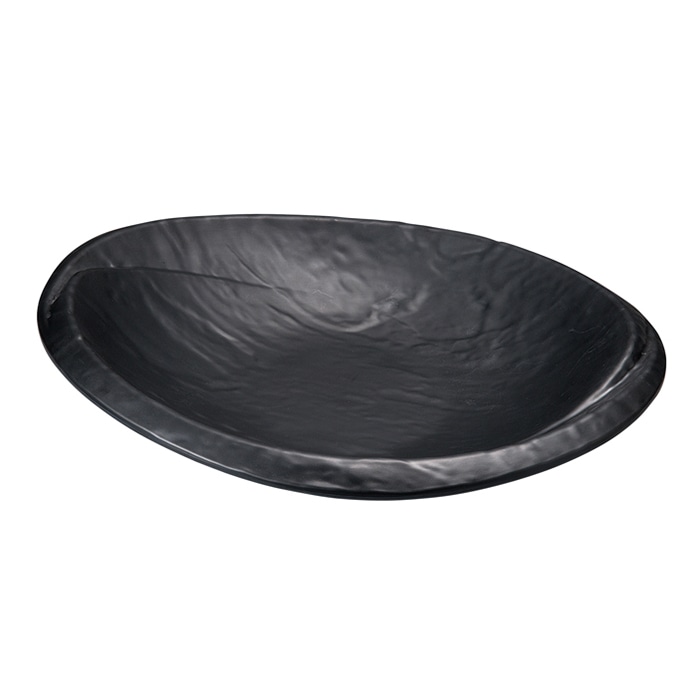 福井クラフト メラミン皿　巴小判　33.7cm 黒マット 51361320 1個（ご注文単位1個）【直送品】