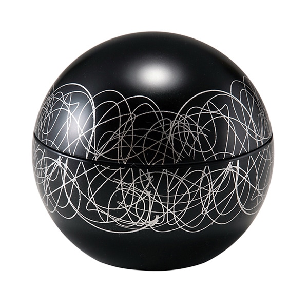 福井クラフト 耐熱小吸椀　まんまる椀　蓋親セット 黒艶消し／銀乱糸　内黒 51365150 1個（ご注文単位1個）【直送品】