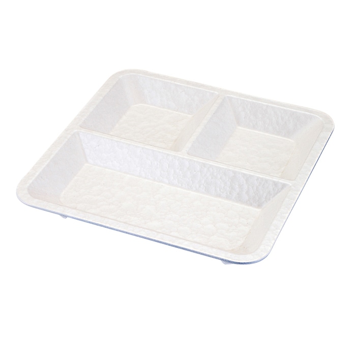 福井クラフト 松花堂仕切　8.5寸用三つ仕切 ホワイトアクア　裏白塗　汚染防止 55008885 1個（ご注文単位1個）【直送品】