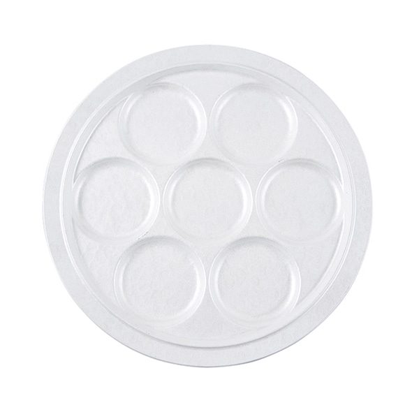 福井クラフト 耐熱φ30cm丸渕付7ツ仕切りプレート ホワイトアクア　裏白　汚染防止 55013205 1個（ご注文単位1個）【直送品】