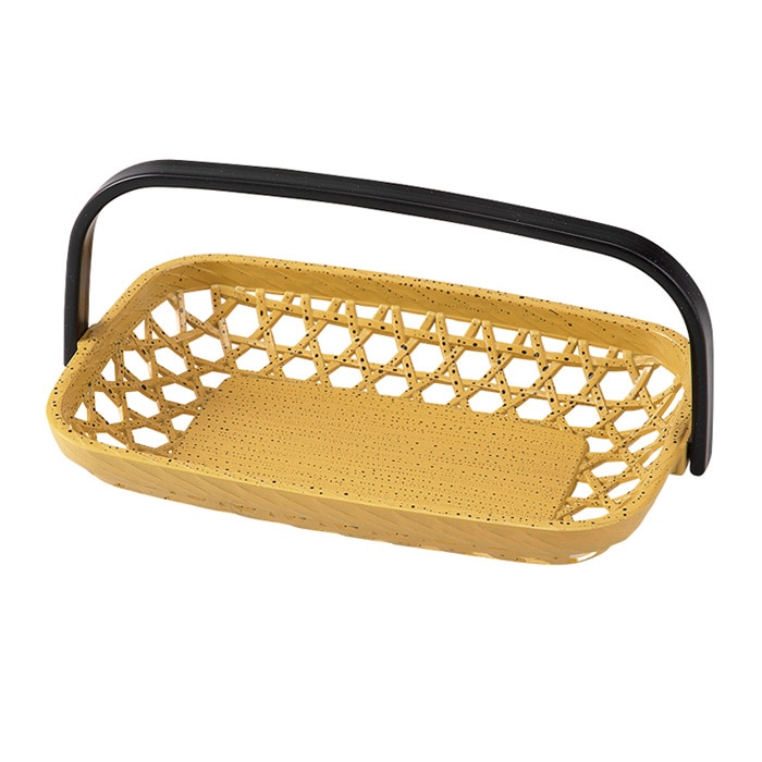 福井クラフト 竹盛篭　6.5寸長角手提篭 ゴマ竹 55203815 1個（ご注文単位1個）【直送品】