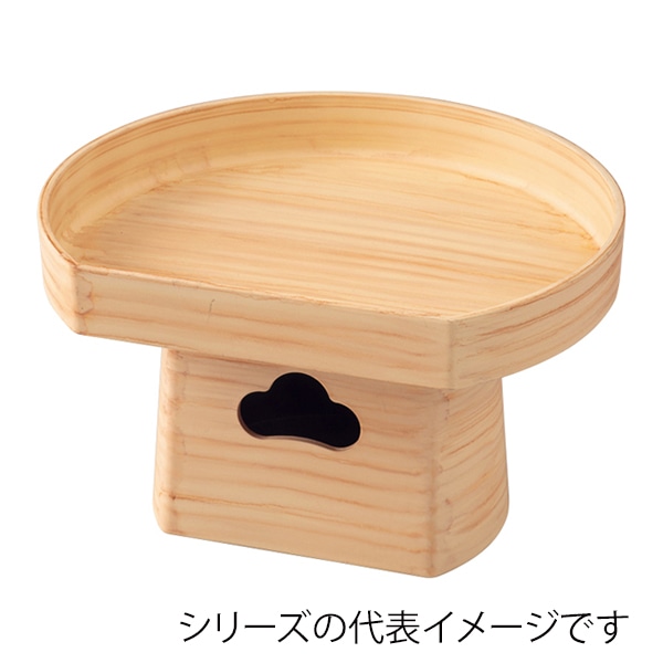 福井クラフト 三宝盛器　4寸半月 白木 55204530 1個（ご注文単位1個）【直送品】