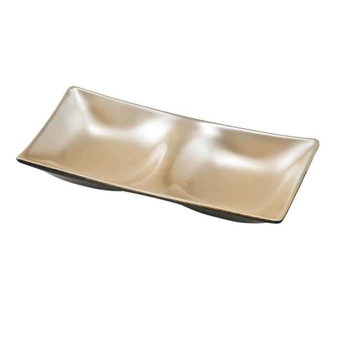 福井クラフト 千鳥深小皿　16.8cm　二点薬味皿 黄金銀彩裏黒塗 55204580 1個（ご注文単位1個）【直送品】