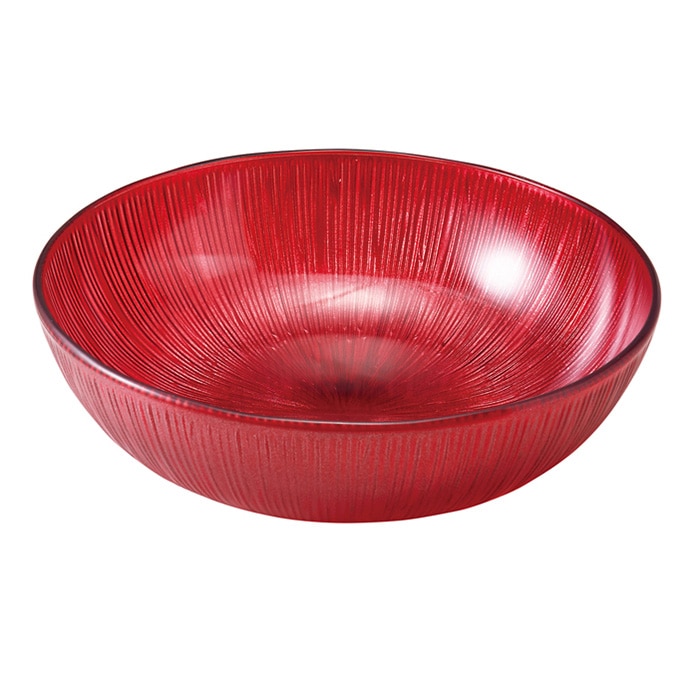 福井クラフト 盛皿 トライタン スコールカット丸鉢 33cm レッドパール 80115920 1個(ご注文単位1個)【直送品】