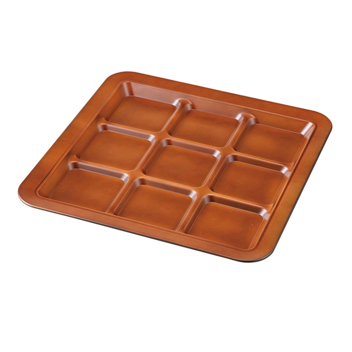 福井クラフト 耐熱 28cm角 バイキングプレ-ト 9ッ切 ブラウン 裏黒 80521120 1個(ご注文単位1個)【直送品】