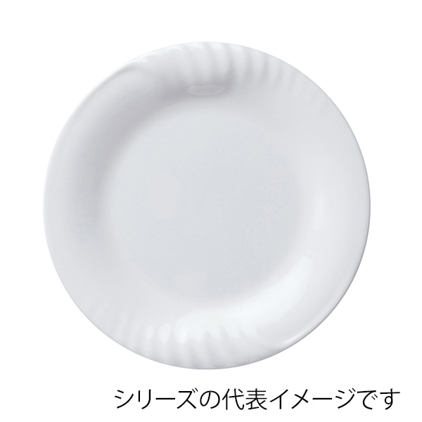 福井クラフト メラミン盛皿　φ19.6cm　レリーフ丸プレート 白グロス 83361130 1個（ご注文単位1個）【直送品】
