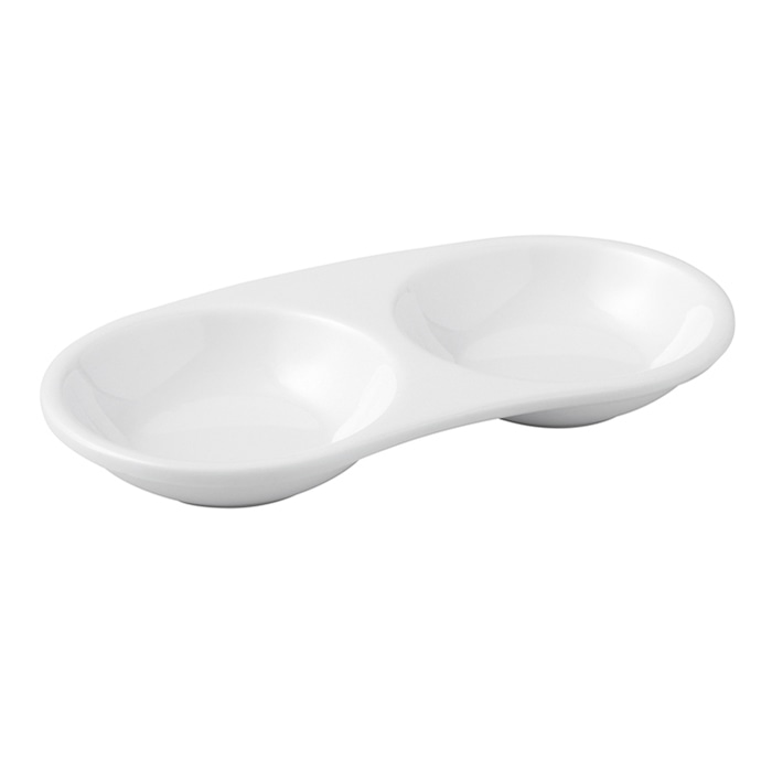 福井クラフト メラミン仕切皿 14.7cm 丸二ツ切ミニ皿 白グロス 83361180 1個(ご注文単位1個)【直送品】