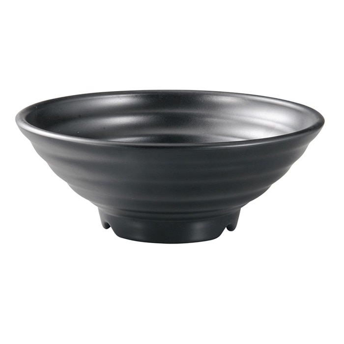 福井クラフト メラミン製　長寿太ロクロ目麺鉢　φ25.0cm 黒マット 83361240 1個（ご注文単位1個）【直送品】