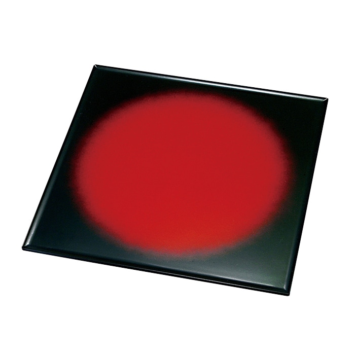 福井クラフト 前菜盆　尺1　角折敷 朱黒ボカシ毘沙門天塗／裏黒塗 90034748 1枚（ご注文単位1枚）【直送品】