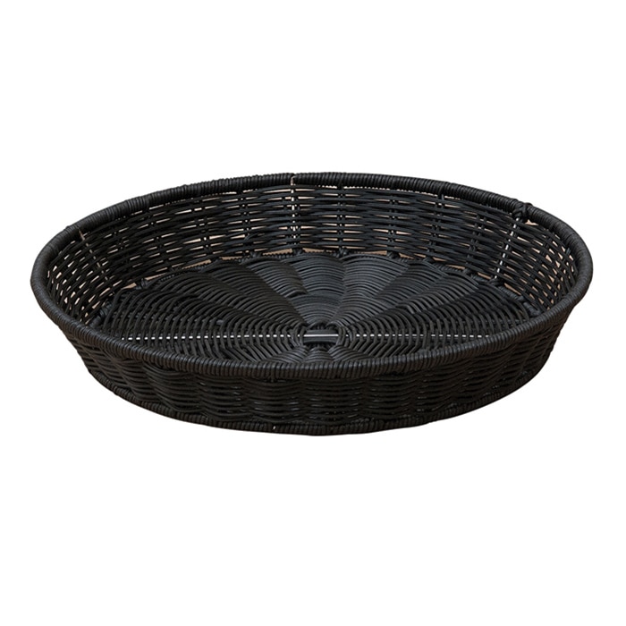 福井クラフト ビュッフェ用品　丸バスケット ブラック　浅 70022650 1個（ご注文単位1個）【直送品】