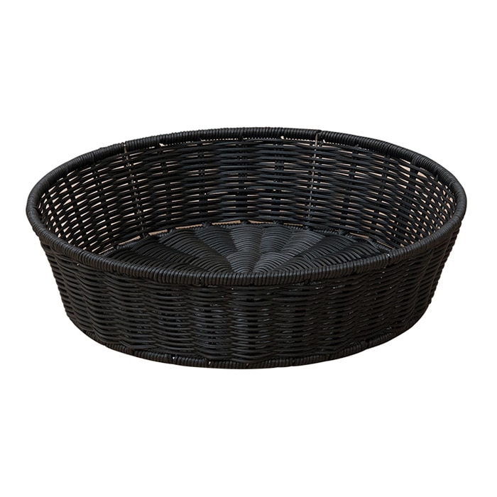 福井クラフト ビュッフェ用品　丸バスケット ブラック　深 70022670 1個（ご注文単位1個）【直送品】