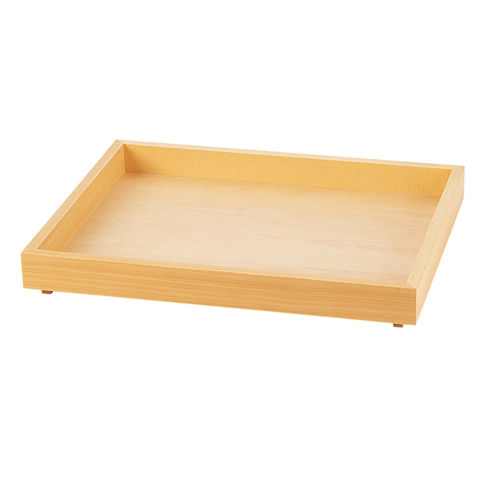福井クラフト ビュッフェ用品　木製トレー　1／2　浅 白木 80113210 1個（ご注文単位1個）【直送品】