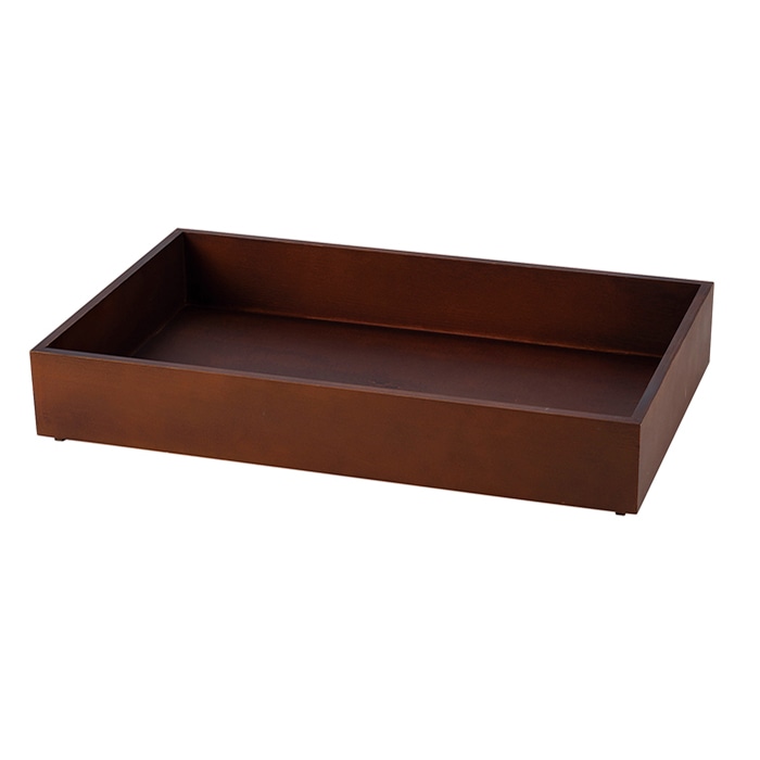 福井クラフト ビュッフェ用品　木製トレー　1／1　深 ブラウン 80113280 1個（ご注文単位1個）【直送品】