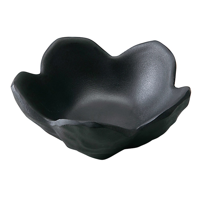 福井クラフト メラミン小鉢 φ7.2cm 花びら 黒マット 80304140 1個(ご注文単位1個)【直送品】