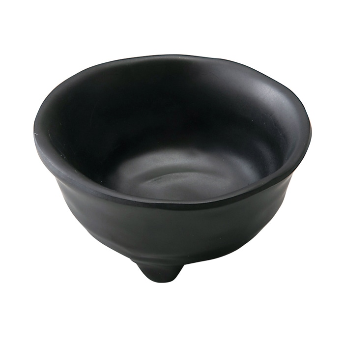 福井クラフト メラミン小鉢 φ6.9cm 三ツ足鉢 黒マット 80304230 1個(ご注文単位1個)【直送品】