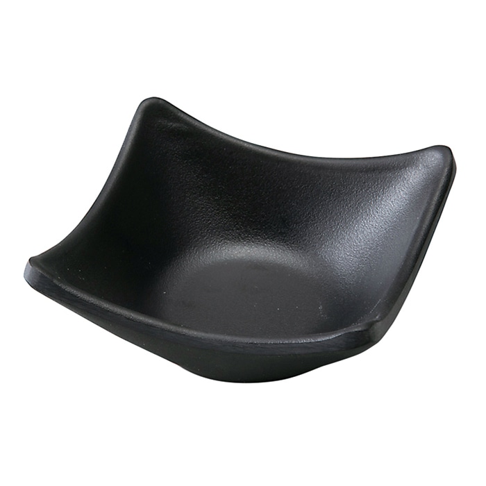 福井クラフト メラミン小鉢 7cm 四方反り鉢 黒マット 80304320 1個(ご注文単位1個)【直送品】