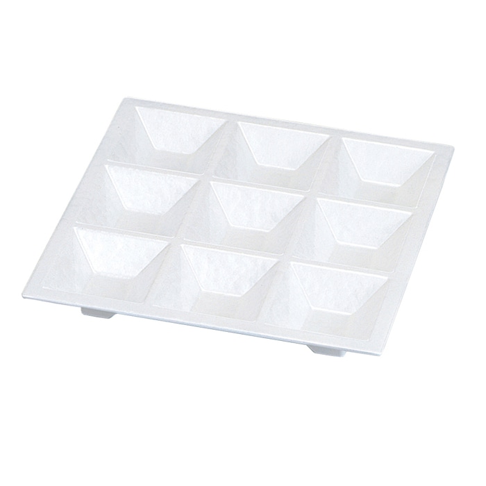 福井クラフト 松花堂仕切　8.5寸用九ッ仕切 ホワイトアクア　裏白塗　汚染防止 23025535 1個（ご注文単位1個）【直送品】