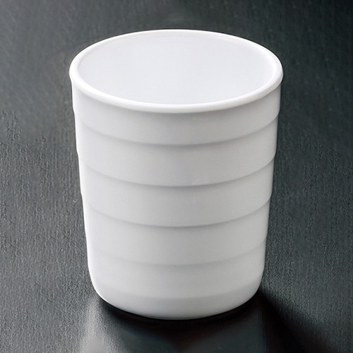 福井クラフト ロクロ目丸カップ メラミン φ7.1cm アイボリーホワイト 51361375 1個(ご注文単位1個)【直送品】