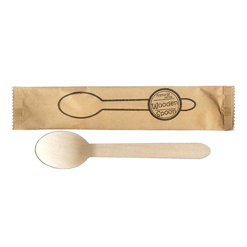 東亜箸販売 ウッドスプーン 完封紙包装 100本/袋(ご注文単位30袋)【直送品】
