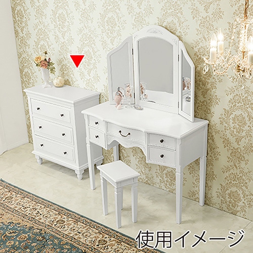 萩原 3Dワイドチェスト ホワイト BCC-8023 1台(ご注文単位1台)【直送品】