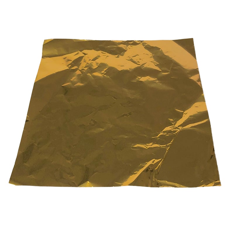 木村アルミ箔 アルミ箔平判 合紙なし 12μ 150×150mm 金 1000枚/袋（ご注文単位1袋）【直送品】